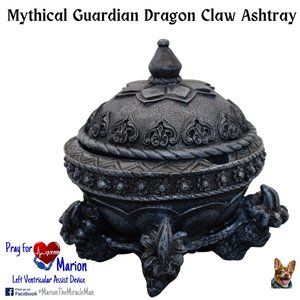🐲 Unleash the Mystical: Guardian Dragon Claw Ashtray of Legends in Black 🪄